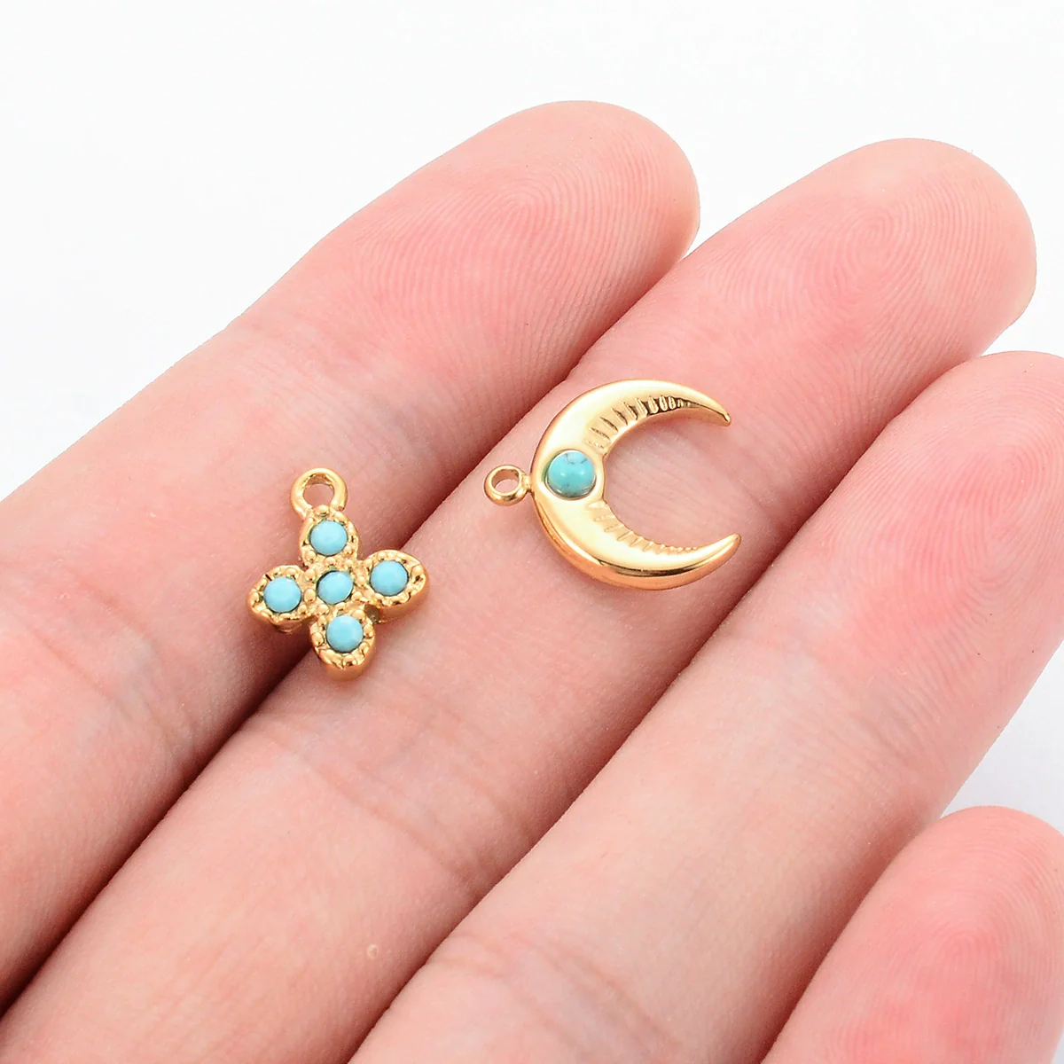 Accessories Crown Moon Love Oval Style Inlaid Natural Stone Titanium Steel Electroplating - Image 3