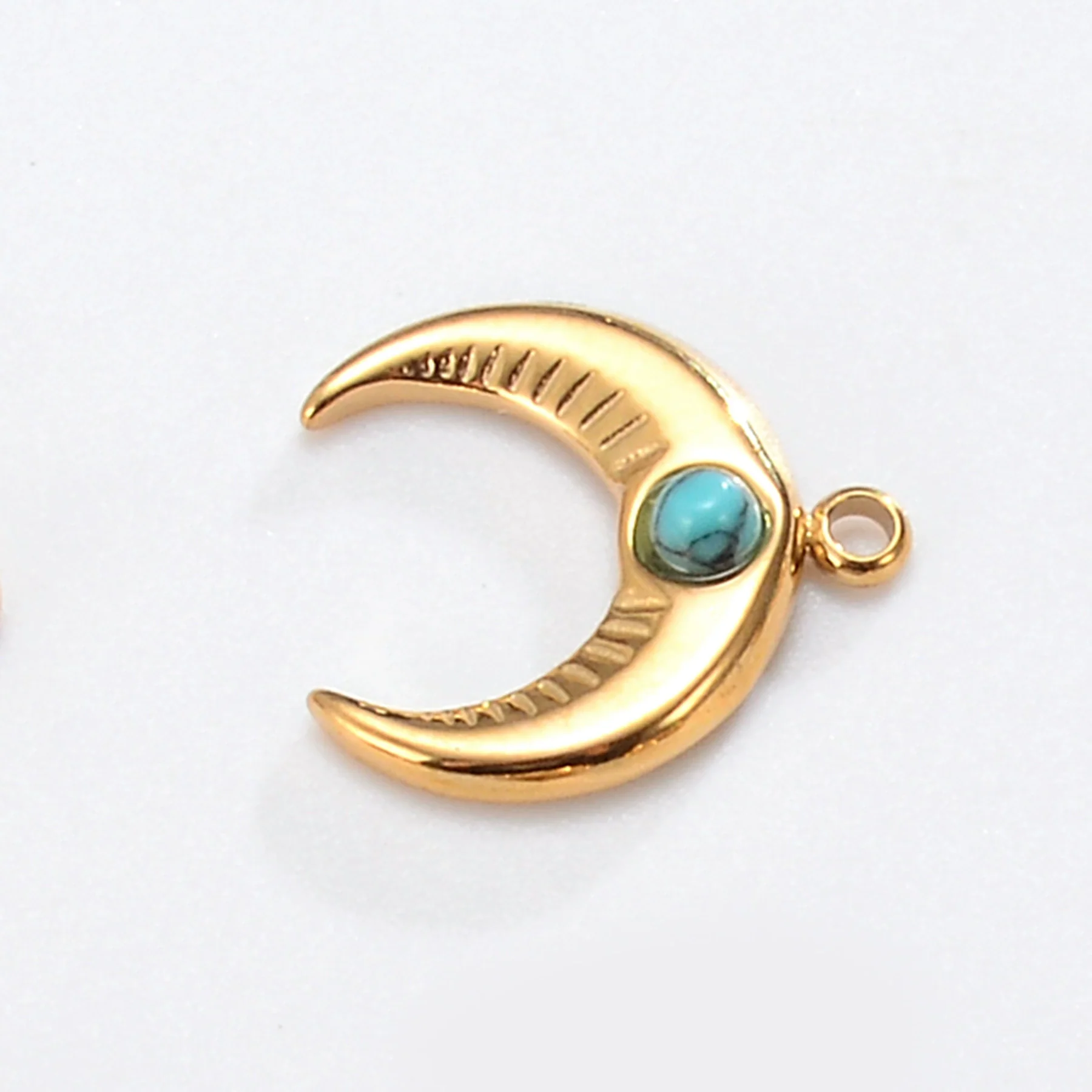 Accessories Crown Moon Love Oval Style Inlaid Natural Stone Titanium Steel Electroplating - Image 6