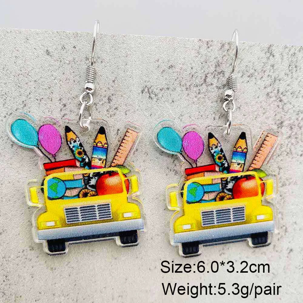 Acrylic Handmade Animal Geometric Cartoon Character Earrings For Women Book Lovers - Image 8