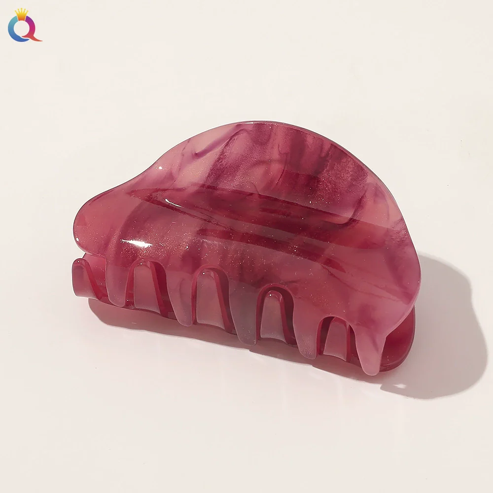 Acrylic Handmade Geometric Sequined Marble Pattern Women's Hair Clip - Image 10