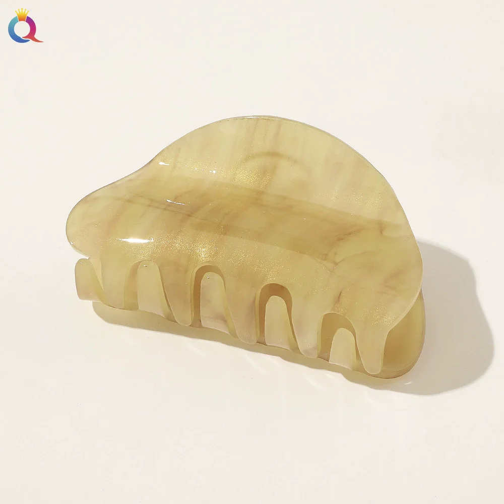 Acrylic Handmade Geometric Sequined Marble Pattern Women's Hair Clip - Image 8