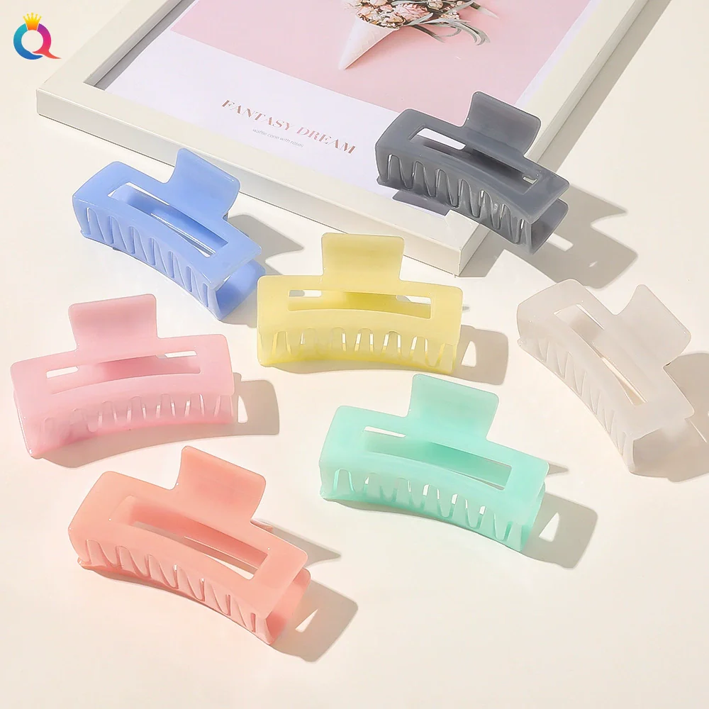 Acrylic Handmade Square Hair Grip Ball Head Shark Clip Women's Hair Accessories - Image 2