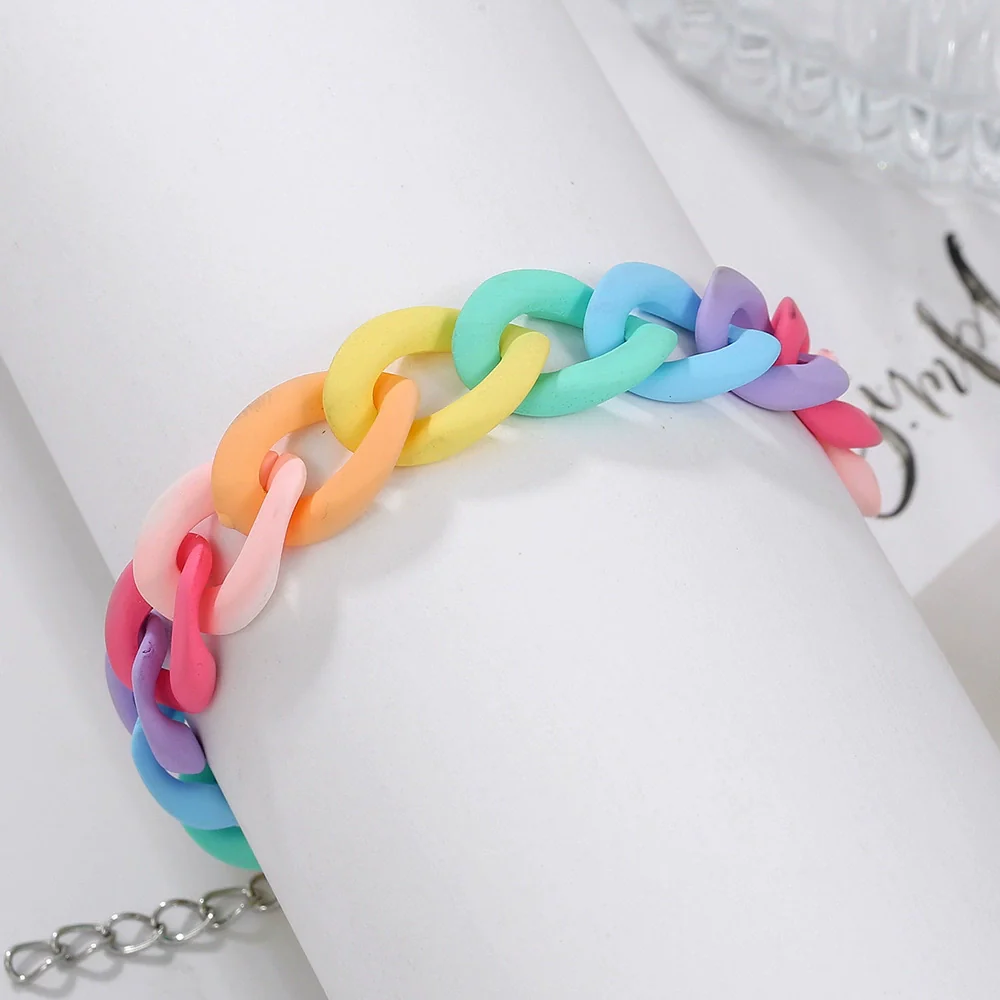 Acrylic Handmade Unisex Geometric Cartoon Dopamine Style Bracelet - Image 3