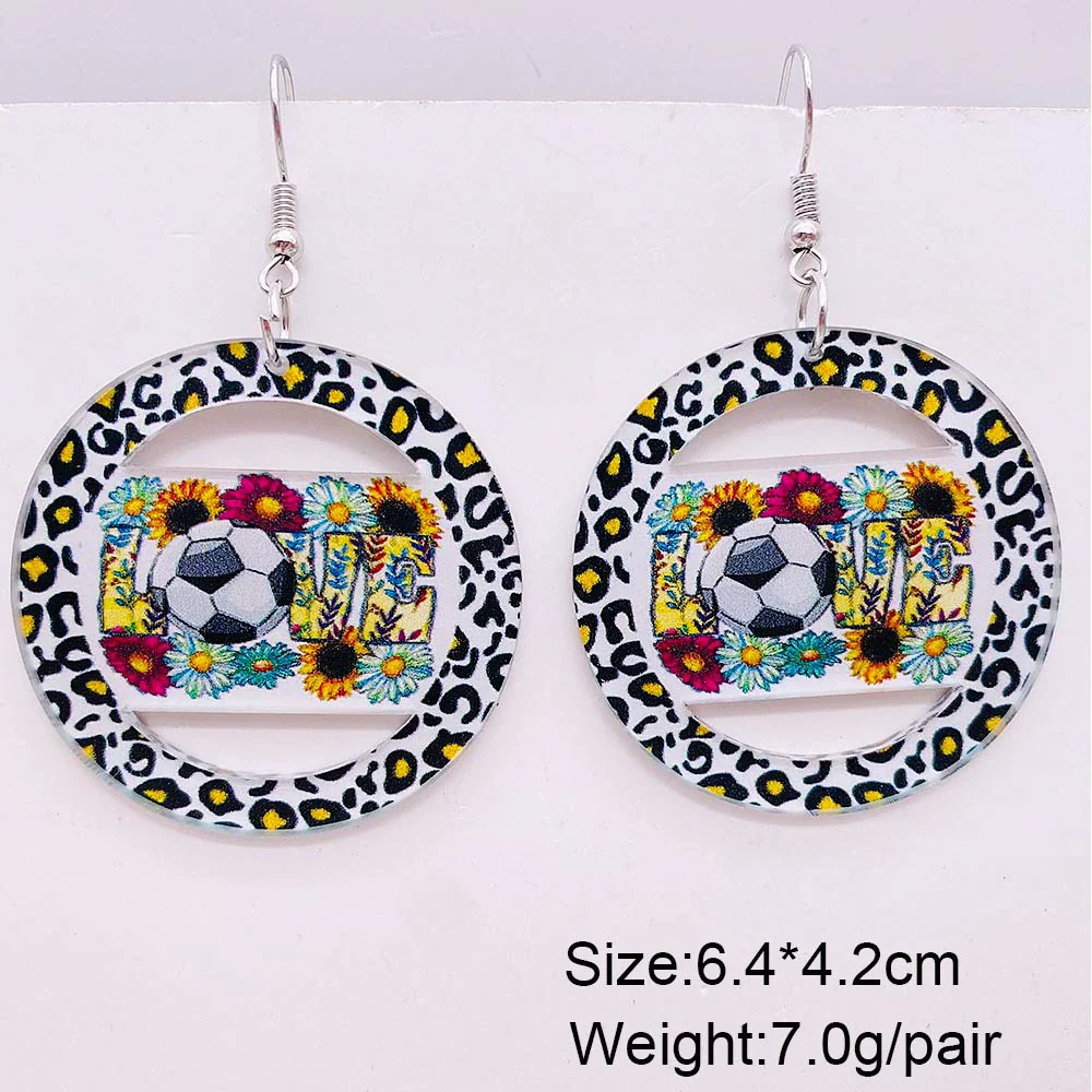 Acrylic Handmade Ushaped Leopard Print Geometric Women's Earrings - Image 2