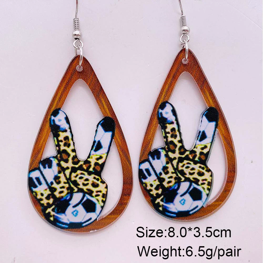 Acrylic Handmade Ushaped Leopard Print Geometric Women's Earrings - Image 9