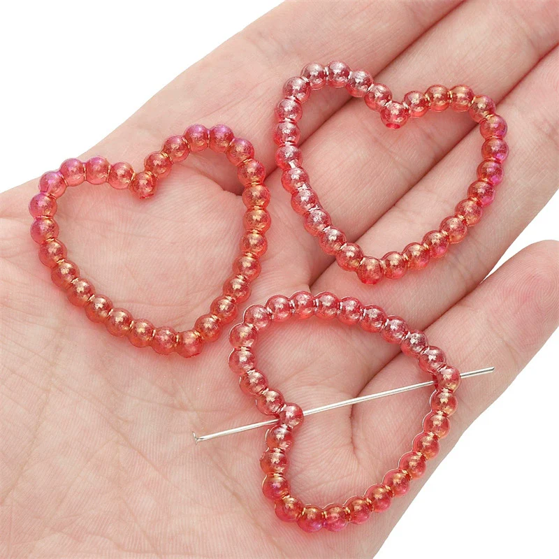 Acrylic Loose Beads Hollow Love Shape Handmade Minimalist Style Diy Bracelet And Necklace Material - Image 10