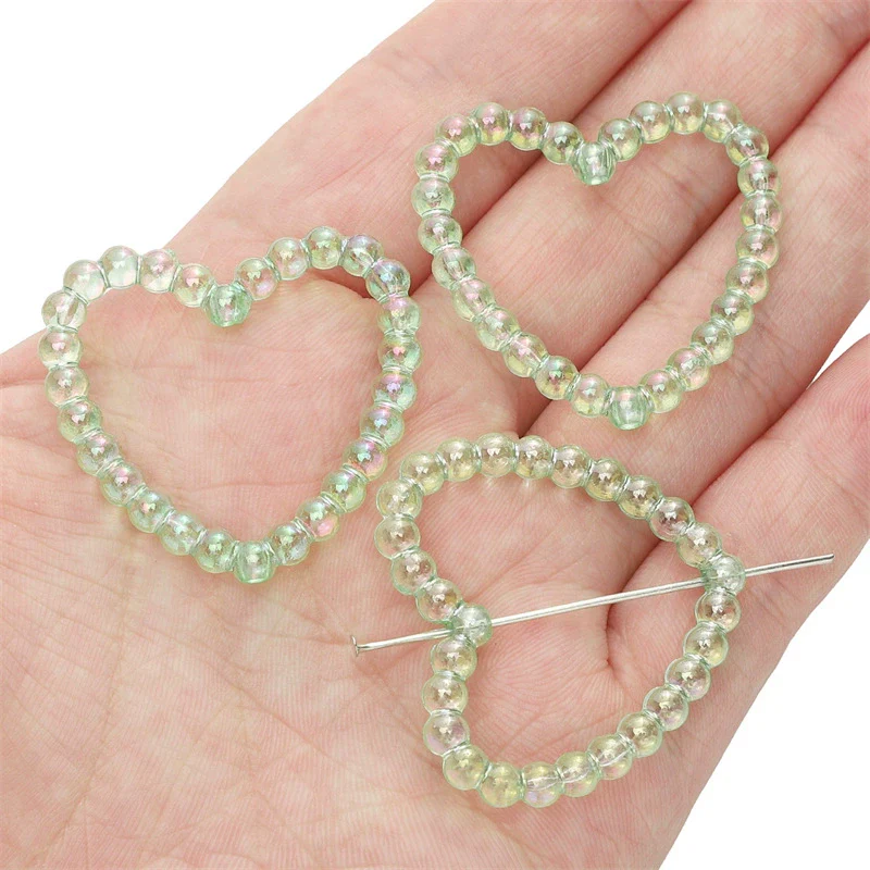 Acrylic Loose Beads Hollow Love Shape Handmade Minimalist Style Diy Bracelet And Necklace Material - Image 12