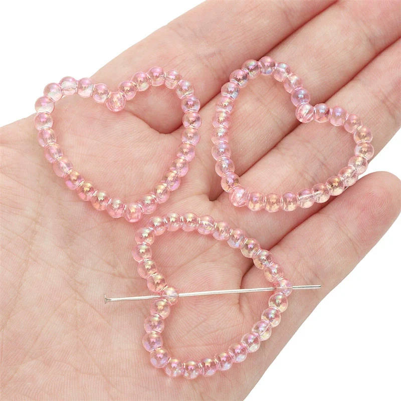 Acrylic Loose Beads Hollow Love Shape Handmade Minimalist Style Diy Bracelet And Necklace Material - Image 13