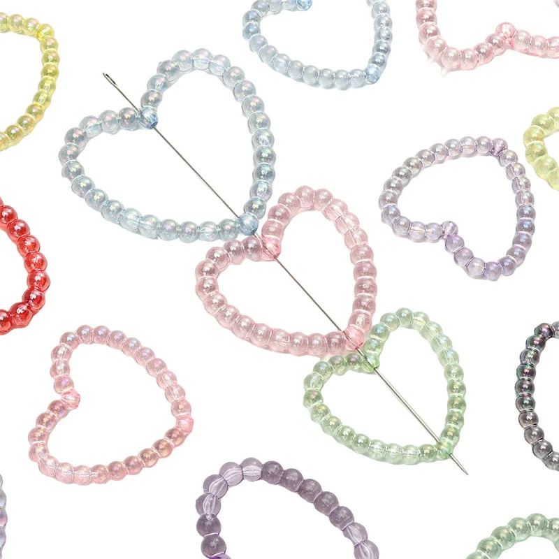 Acrylic Loose Beads Hollow Love Shape Handmade Minimalist Style Diy Bracelet And Necklace Material - Image 4