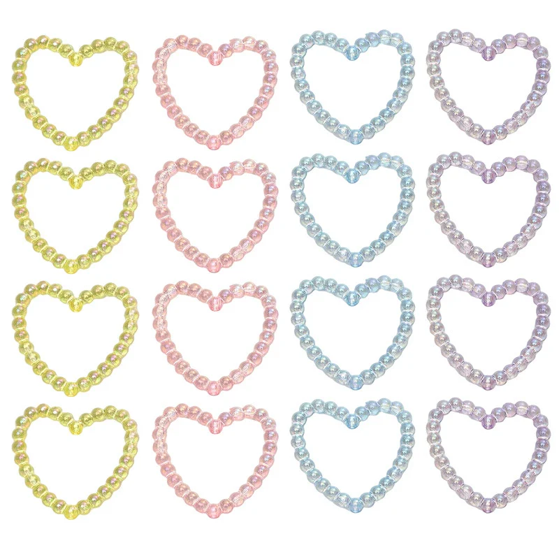 Acrylic Loose Beads Hollow Love Shape Handmade Minimalist Style Diy Bracelet And Necklace Material - Image 5