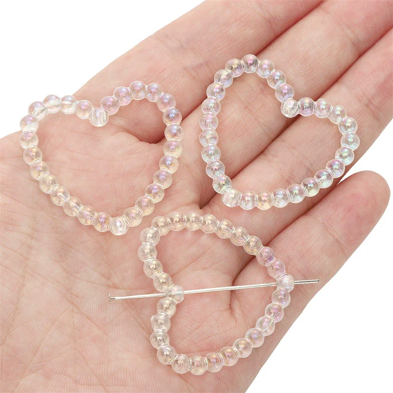 Acrylic Loose Beads Hollow Love Shape Handmade Minimalist Style Diy Bracelet And Necklace Material - Image 6
