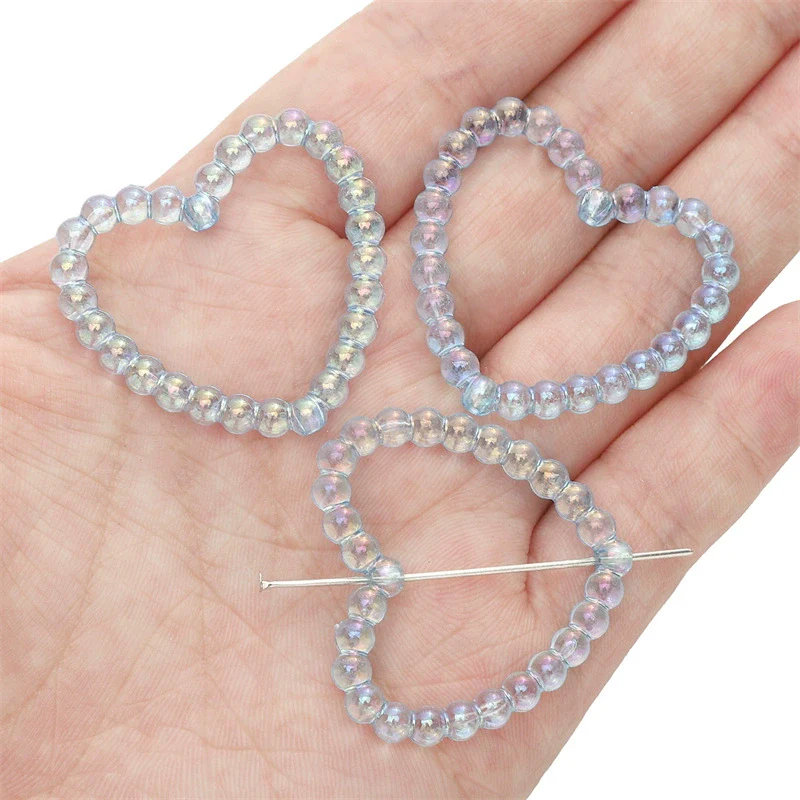 Acrylic Loose Beads Hollow Love Shape Handmade Minimalist Style Diy Bracelet And Necklace Material - Image 7