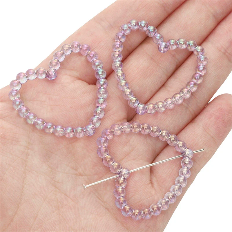 Acrylic Loose Beads Hollow Love Shape Handmade Minimalist Style Diy Bracelet And Necklace Material - Image 8
