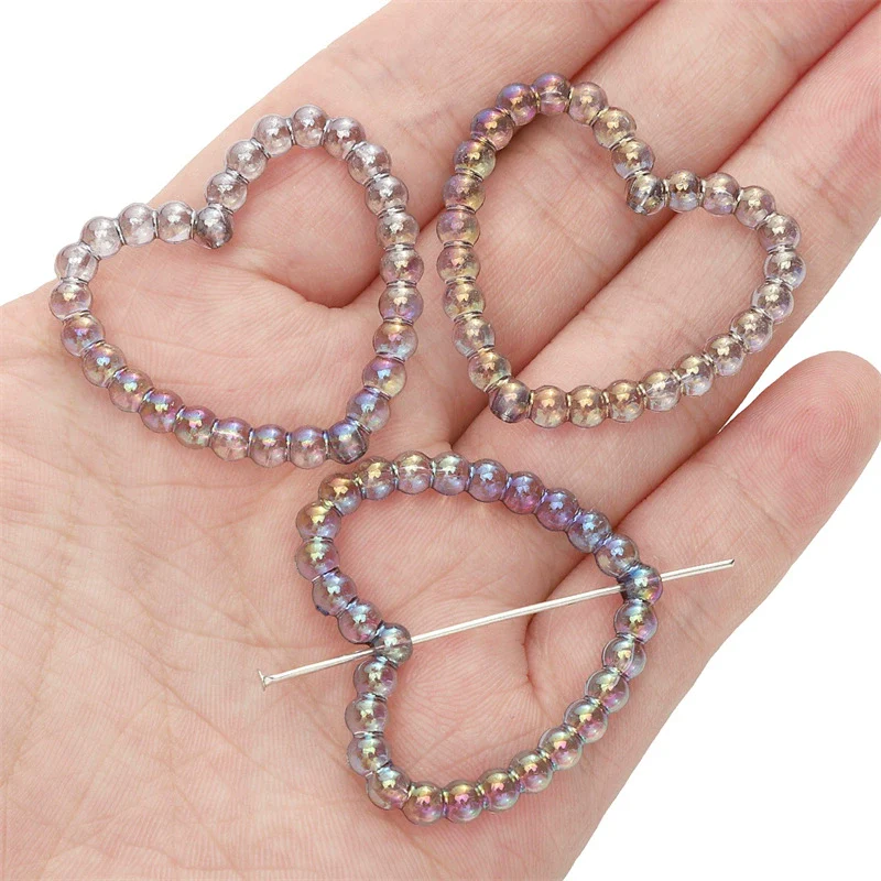 Acrylic Loose Beads Hollow Love Shape Handmade Minimalist Style Diy Bracelet And Necklace Material - Image 9