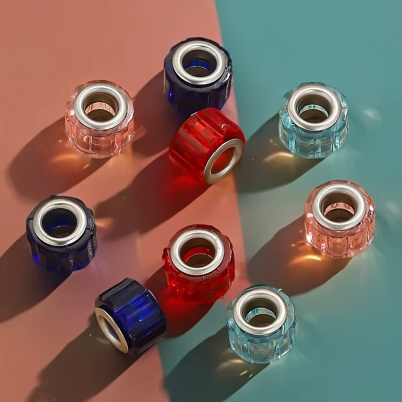 Acrylic Resin Color Transparent Diamond Cylindrical Large Hole Beads Bracelet Necklace Loose Beads - Image 4