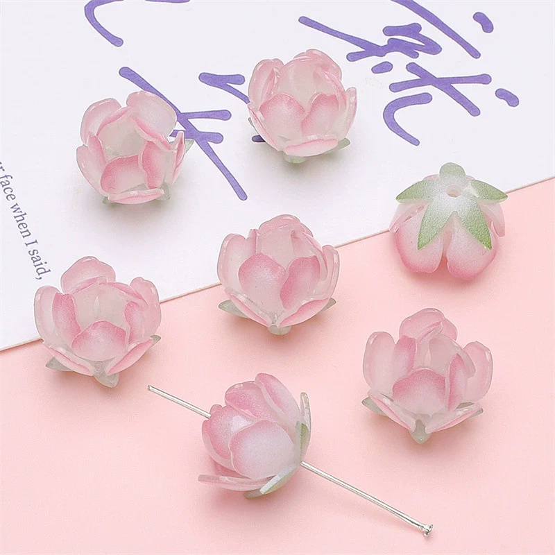 Acrylic Simple Style Handmade Peach Blossom Pendant Beaded Jewelry Accessories Bracelet Necklace - Image 7