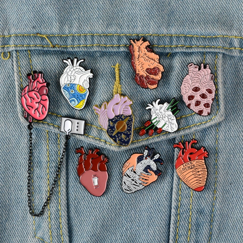Allmatch Alloy Heartshaped Ocean Series Cartoon Cute Brooch Jewelry With Electroplating - Image 2
