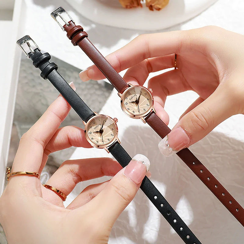 Allmatch Fashion Female Watch With Alloy Case And Pu Strap Round Dial Sweet Style - Image 2