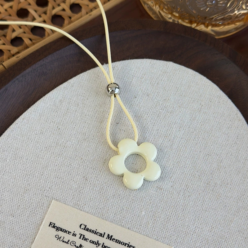 Allmatch Flower Wax Rope Alloy Necklace With Baking Paint And Geometric Style For Women - Image 10