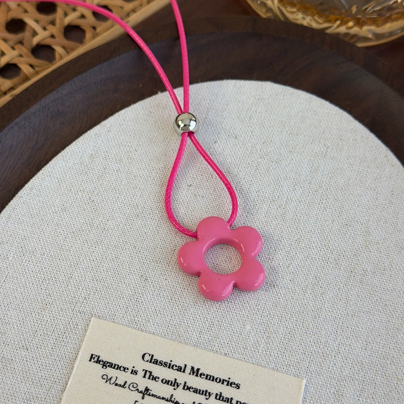 Allmatch Flower Wax Rope Alloy Necklace With Baking Paint And Geometric Style For Women - Image 11