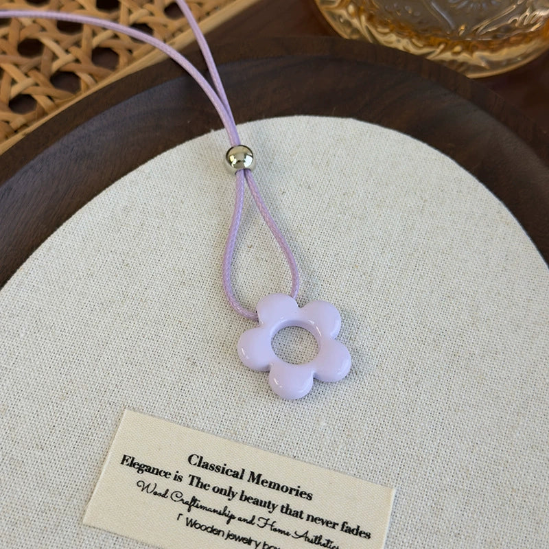 Allmatch Flower Wax Rope Alloy Necklace With Baking Paint And Geometric Style For Women - Image 12