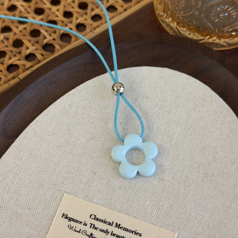 Allmatch Flower Wax Rope Alloy Necklace With Baking Paint And Geometric Style For Women - Image 14