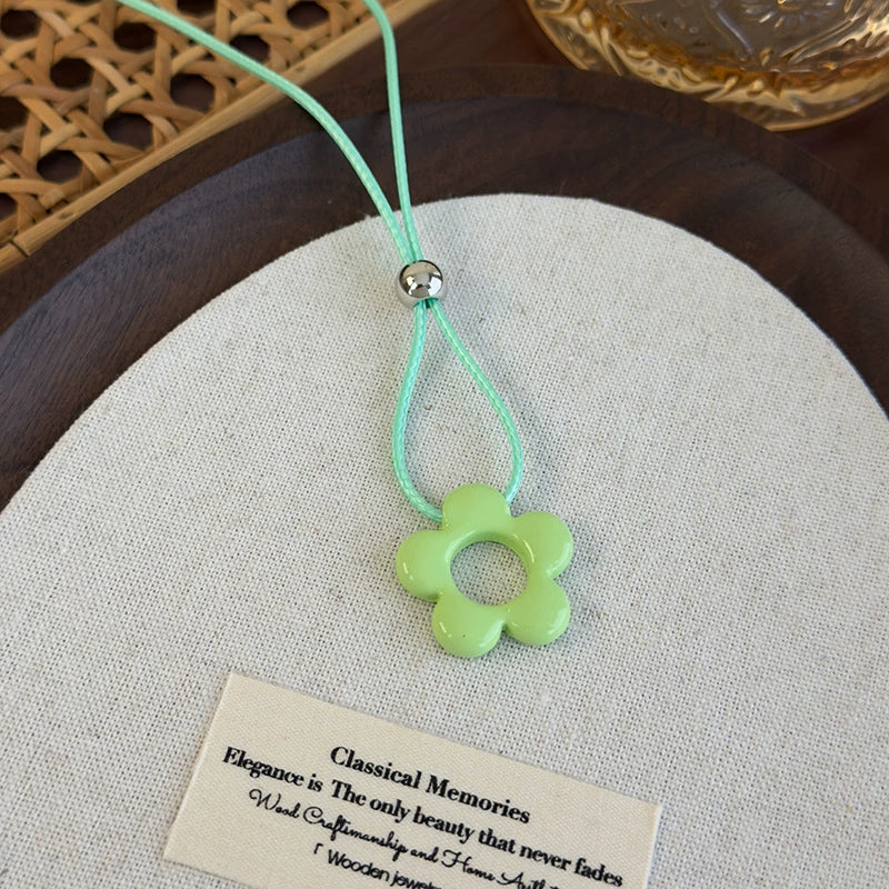 Allmatch Flower Wax Rope Alloy Necklace With Baking Paint And Geometric Style For Women - Image 15