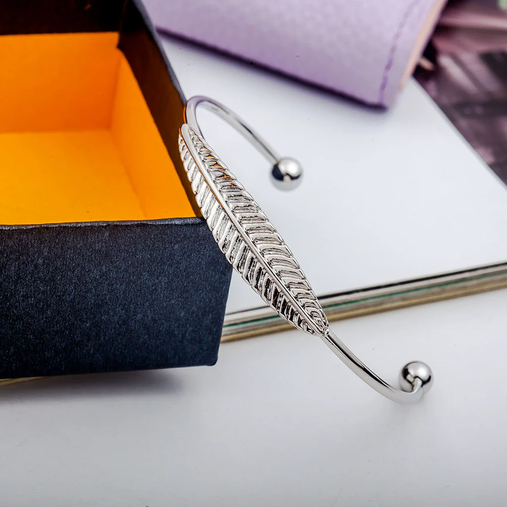 Allmatch Leaf Alloy Bracelet With Electroplating Natural Style - Image 4