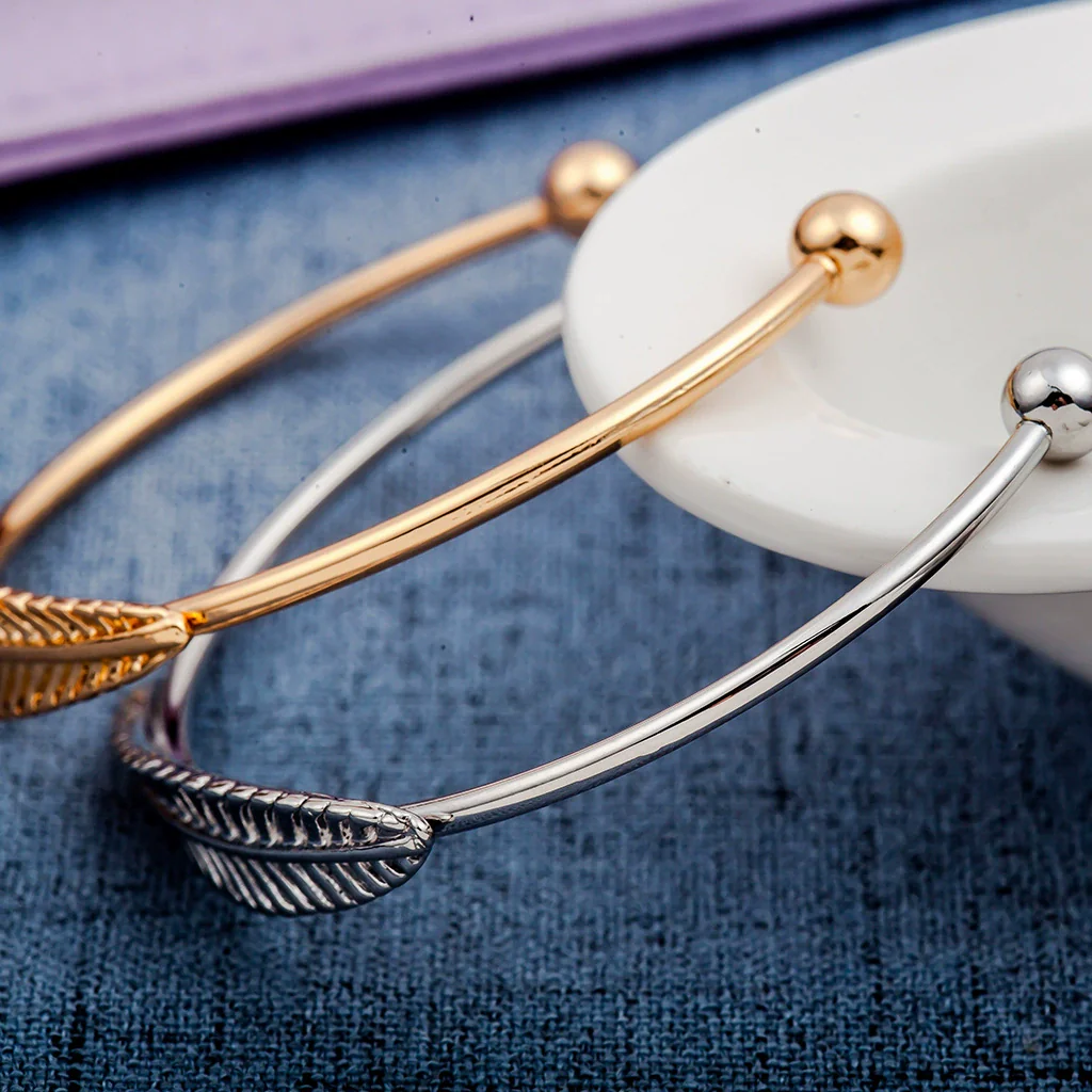 Allmatch Leaf Alloy Bracelet With Electroplating Natural Style - Image 5