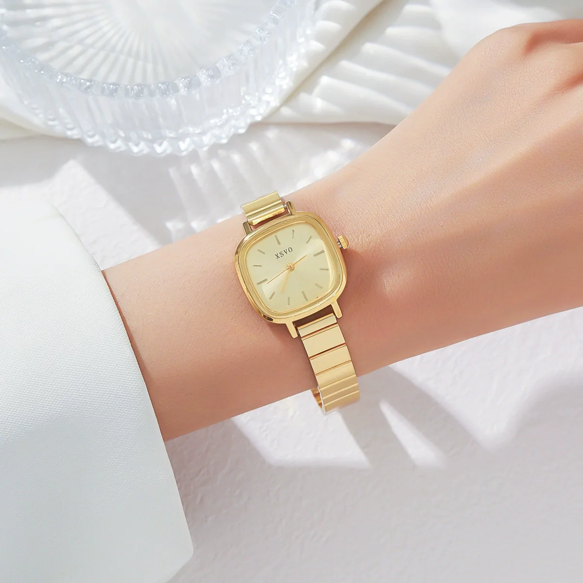 Allmatch Purple Aurora Dial Square Bracelet Watch For Students Alloy Material Fashion Style - Image 13