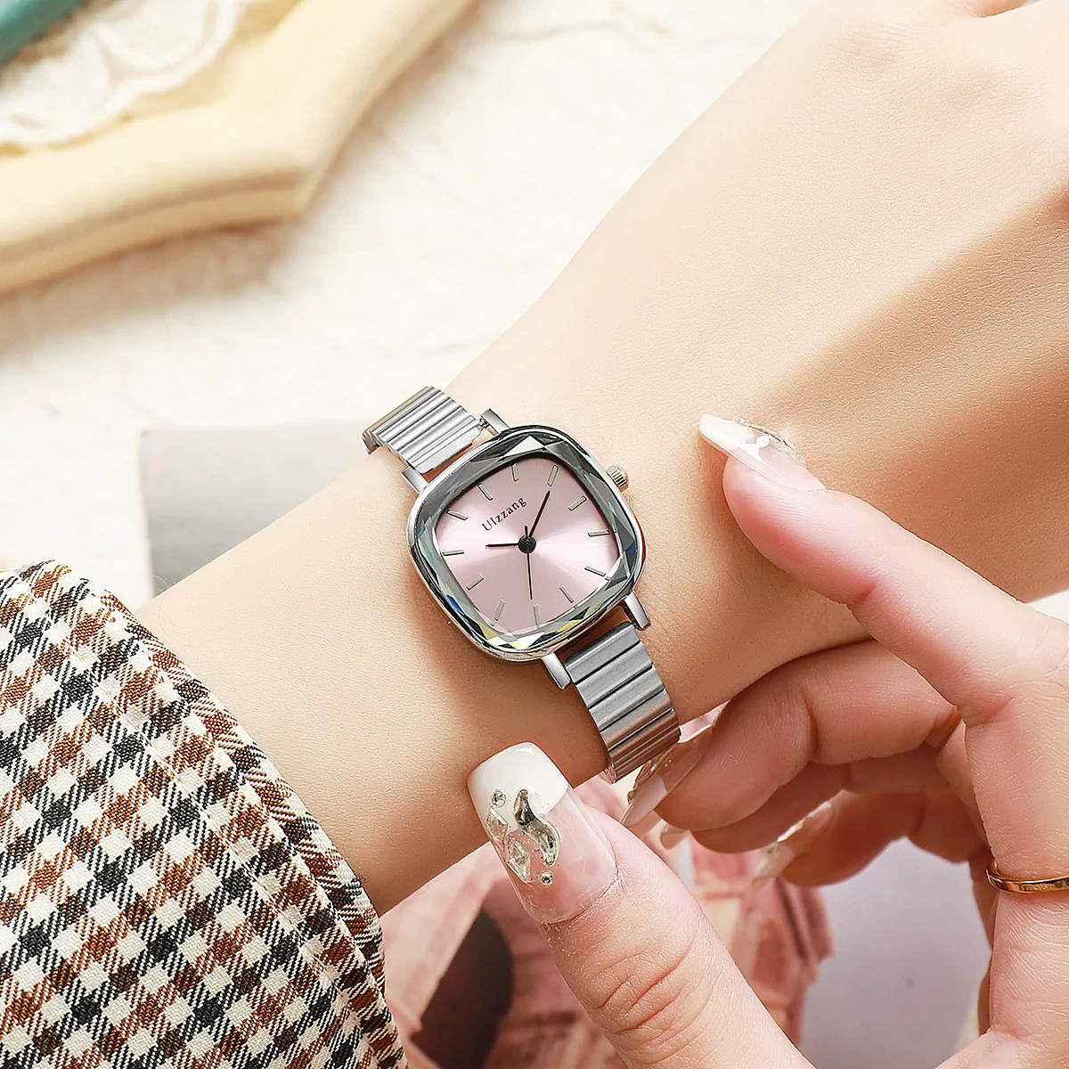 Allmatch Purple Aurora Dial Square Bracelet Watch For Students Alloy Material Fashion Style - Image 15