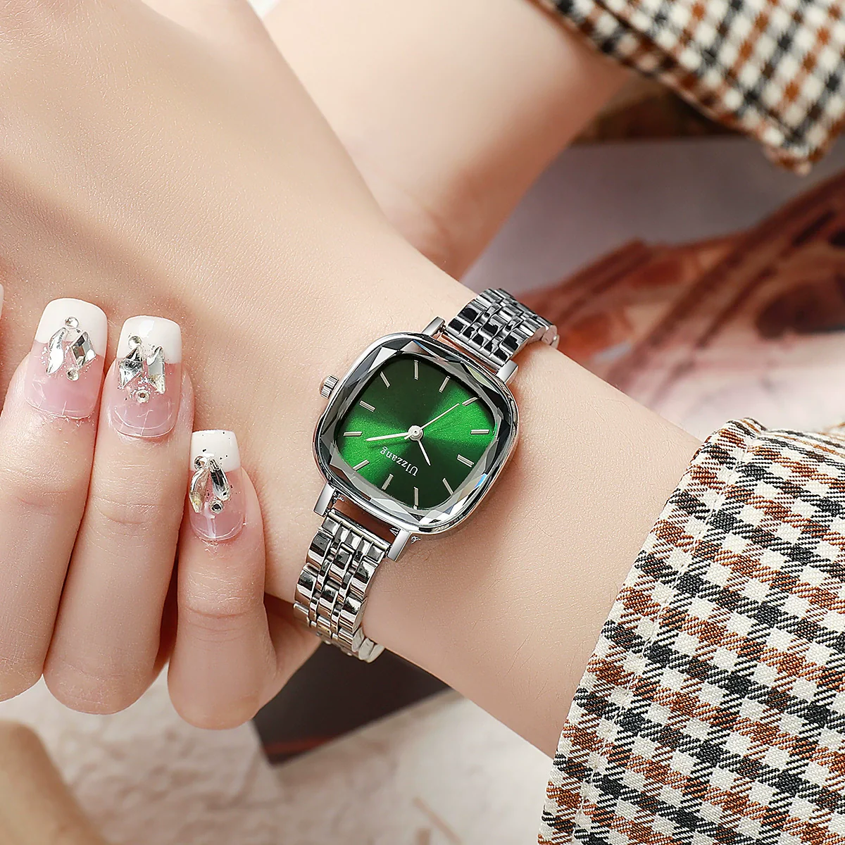 Allmatch Purple Aurora Dial Square Bracelet Watch For Students Alloy Material Fashion Style - Image 16