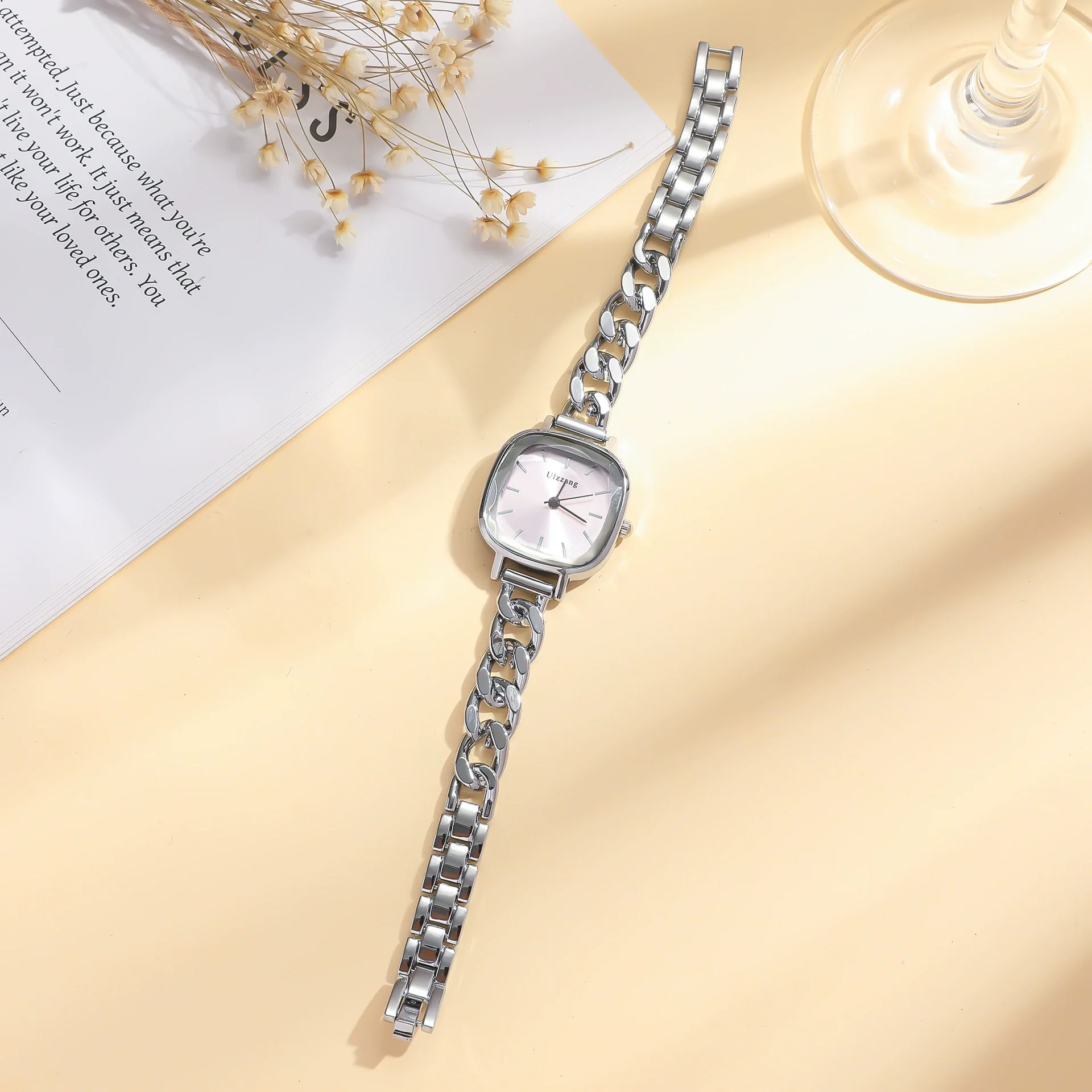Allmatch Purple Aurora Dial Square Bracelet Watch For Students Alloy Material Fashion Style - Image 3