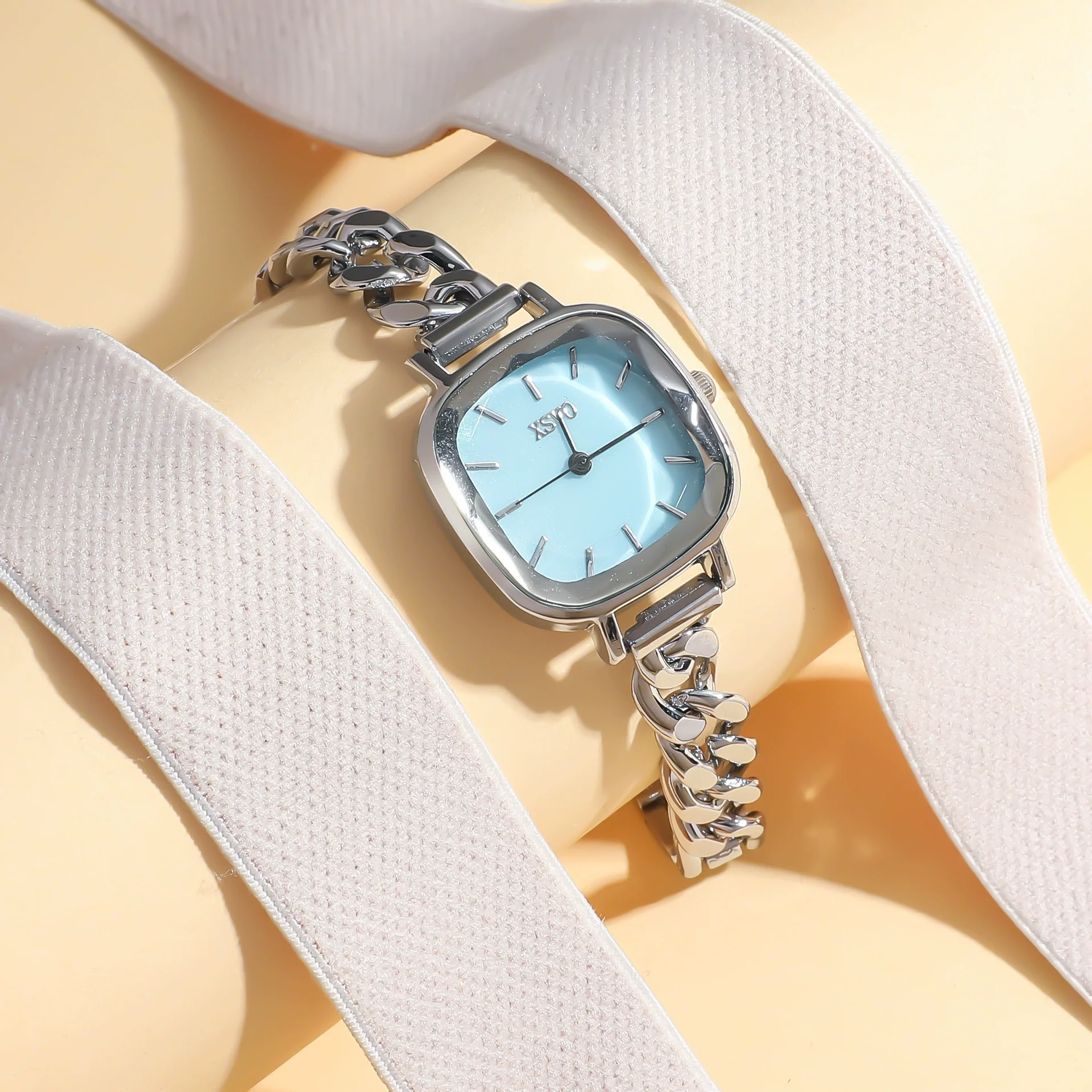 Allmatch Purple Aurora Dial Square Bracelet Watch For Students Alloy Material Fashion Style - Image 8