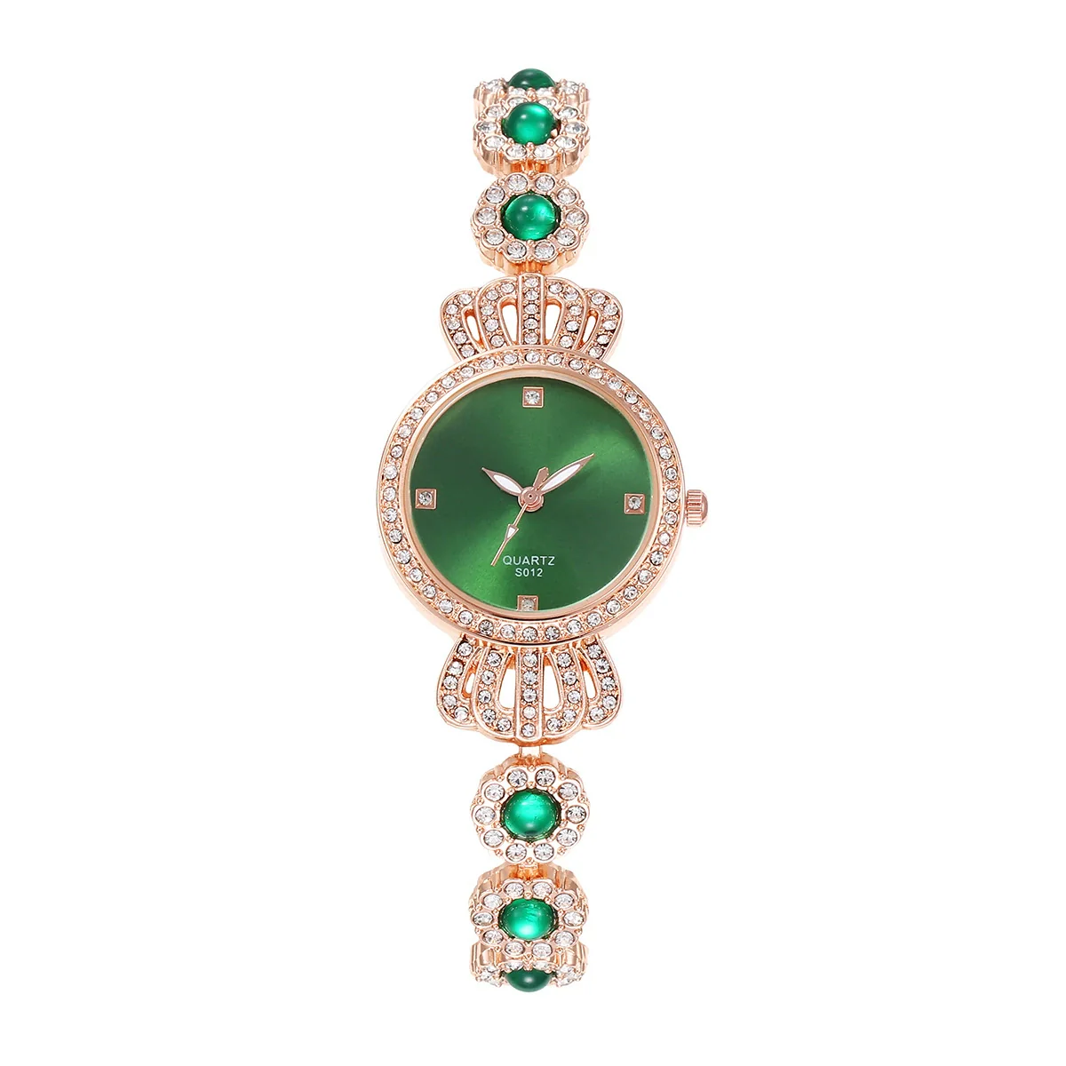 Allmatch Retro Quartz Watch For Women Peacock Green Alloy Case And Strap Round Dial Stainless Steel Buckle - Image 6