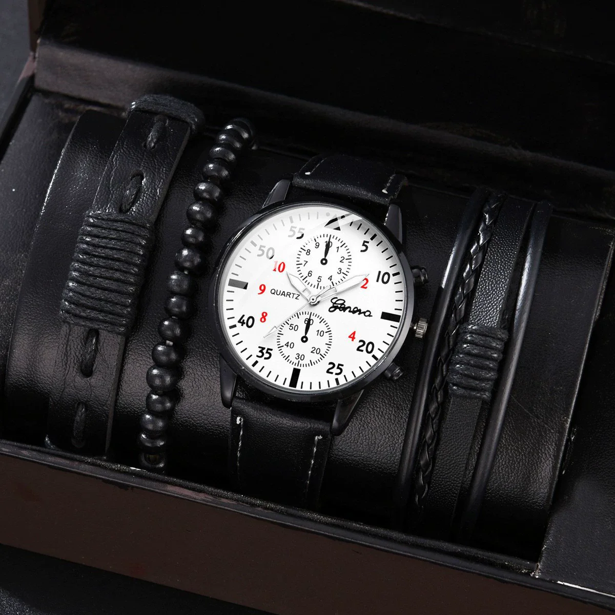 Allmatching Fashion Watch Alloy Case Pu Strap Round Dial - Image 8