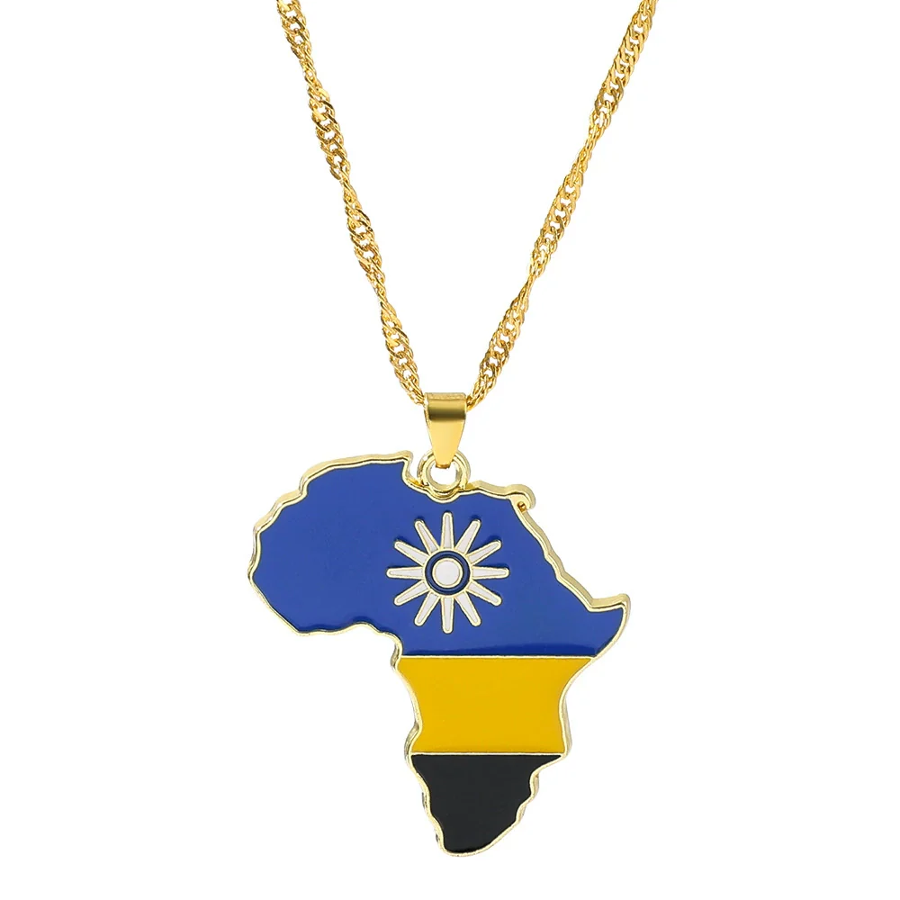 Alloy Africa Map Pendant Necklace With Electroplating Unisex Style - Image 12