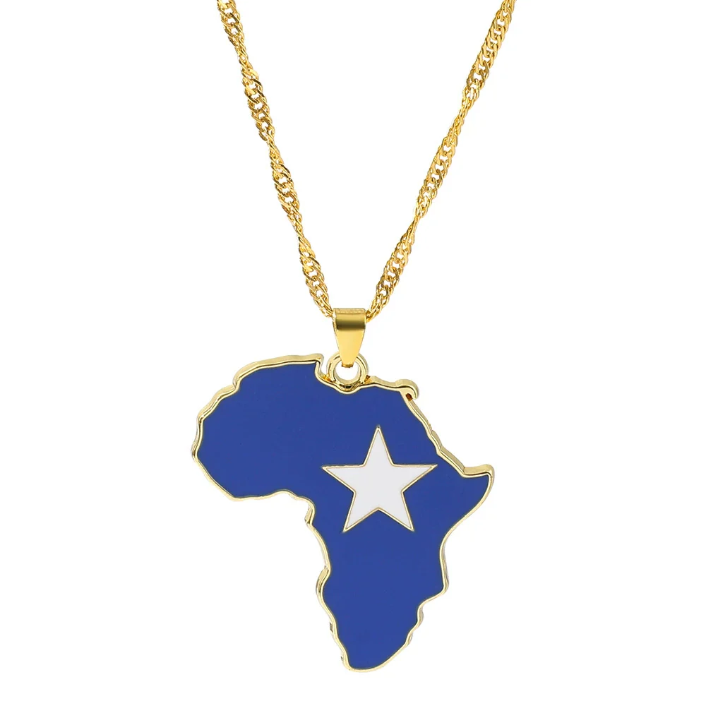 Alloy Africa Map Pendant Necklace With Electroplating Unisex Style - Image 13