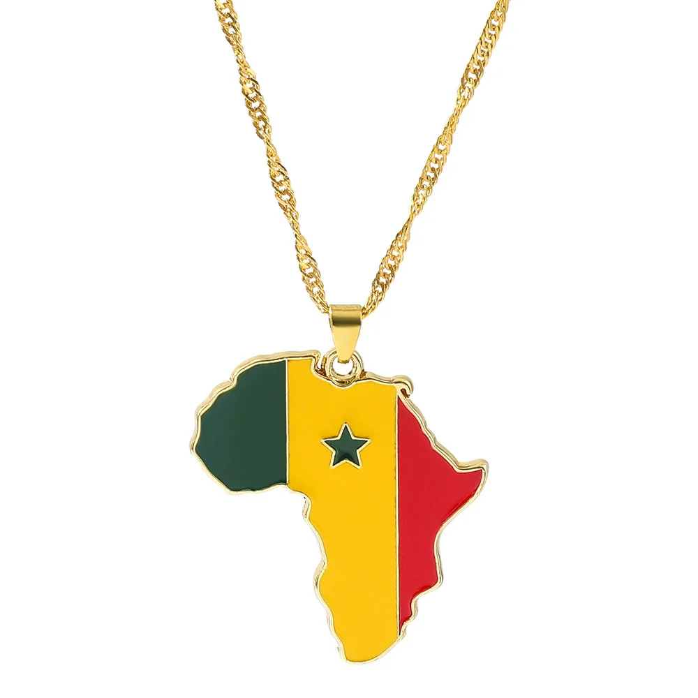Alloy Africa Map Pendant Necklace With Electroplating Unisex Style - Image 16