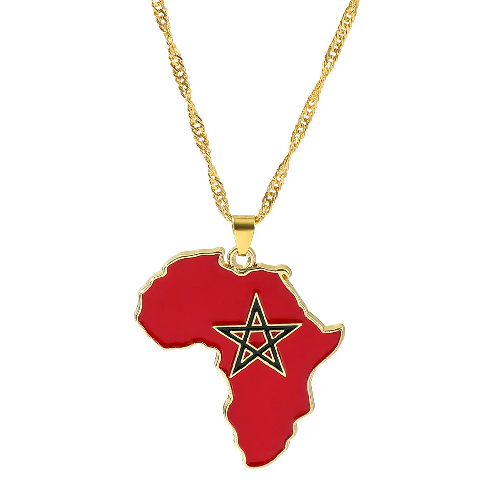Alloy Africa Map Pendant Necklace With Electroplating Unisex Style - Image 18