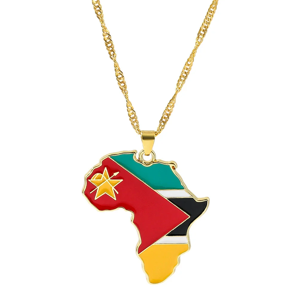 Alloy Africa Map Pendant Necklace With Electroplating Unisex Style - Image 19