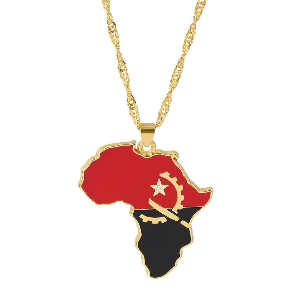 Alloy Africa Map Pendant Necklace With Electroplating Unisex Style - Image 20