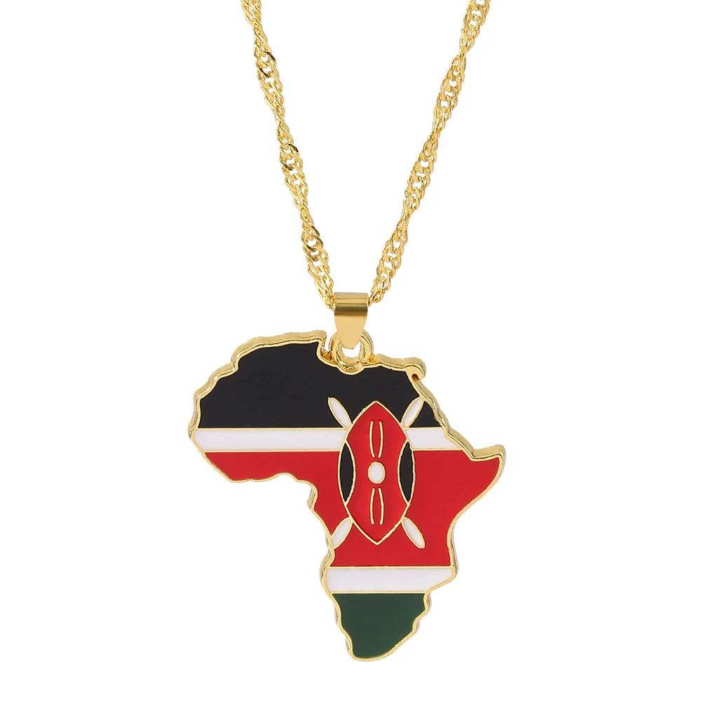 Alloy Africa Map Pendant Necklace With Electroplating Unisex Style - Image 21