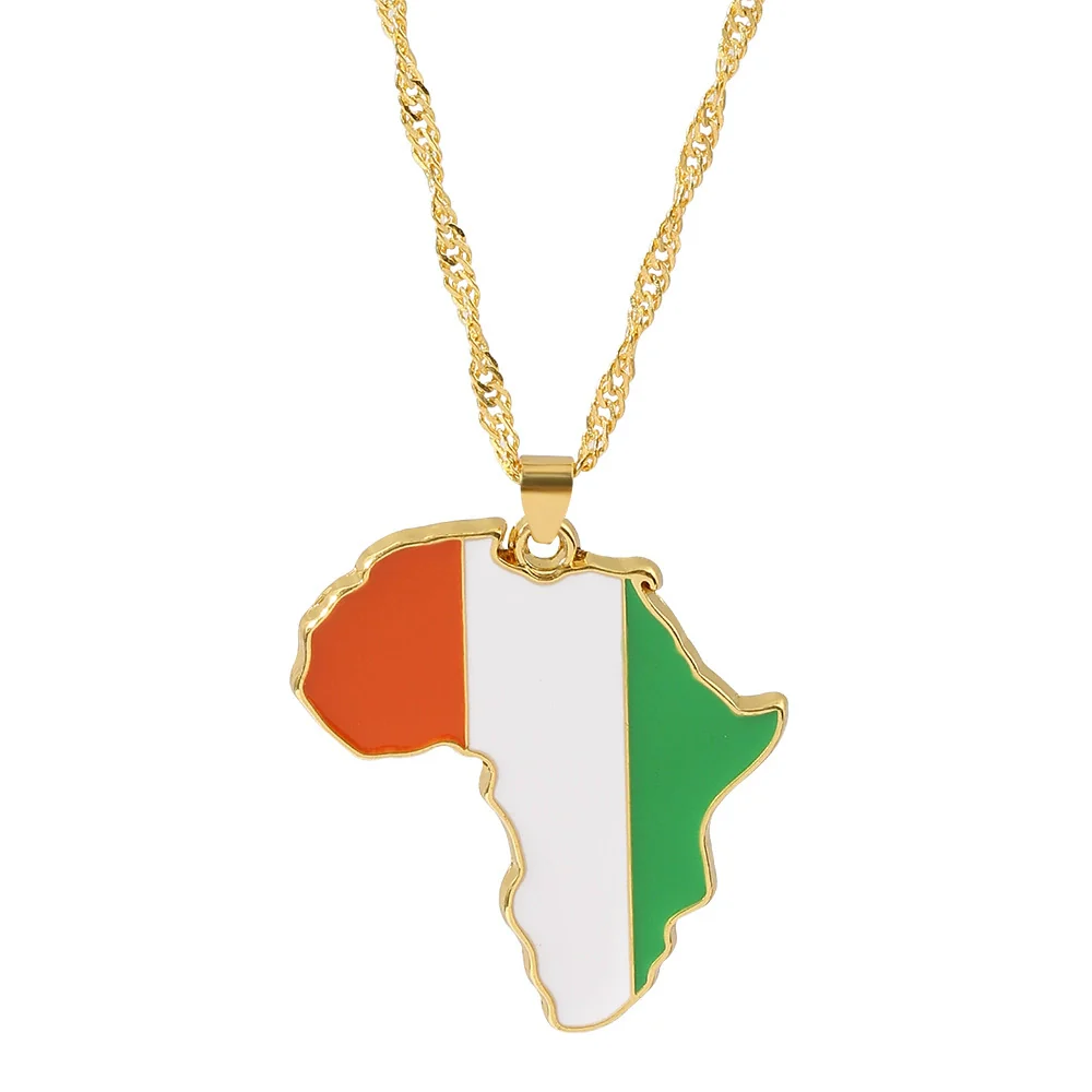 Alloy Africa Map Pendant Necklace With Electroplating Unisex Style - Image 25