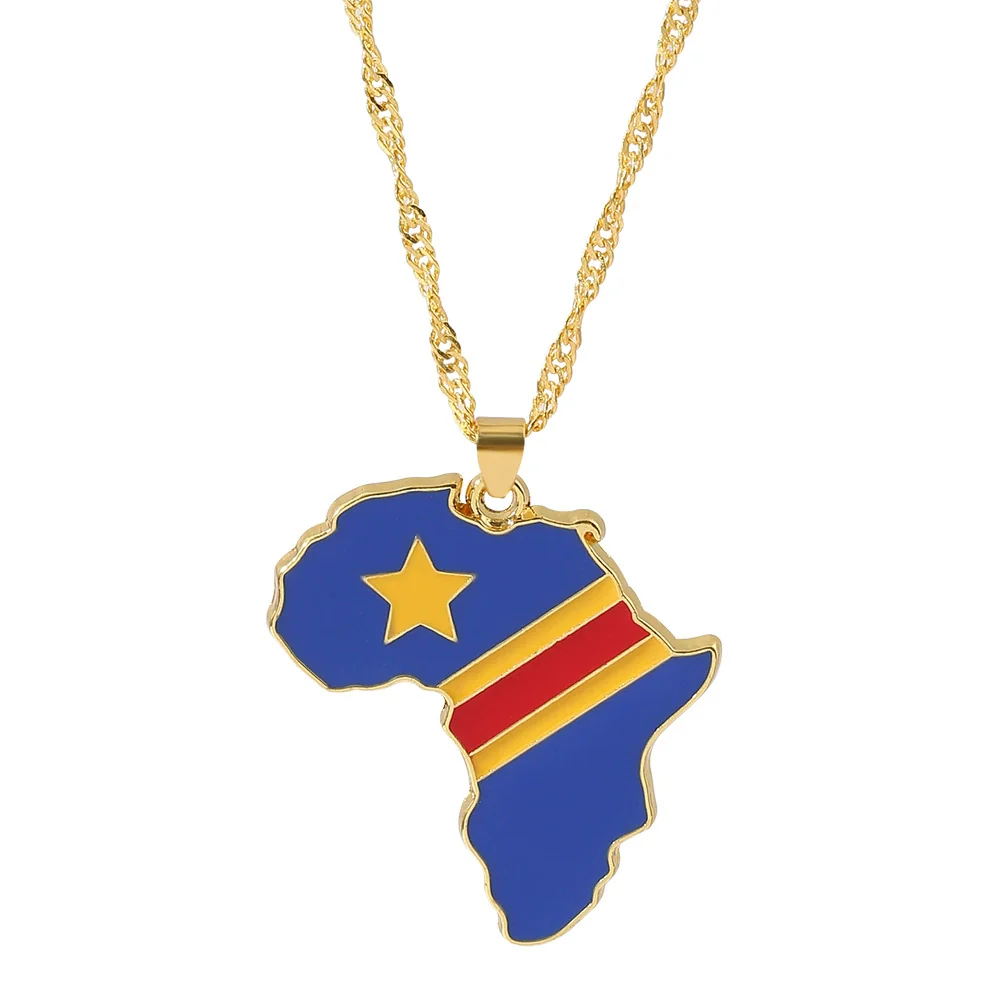 Alloy Africa Map Pendant Necklace With Electroplating Unisex Style - Image 29