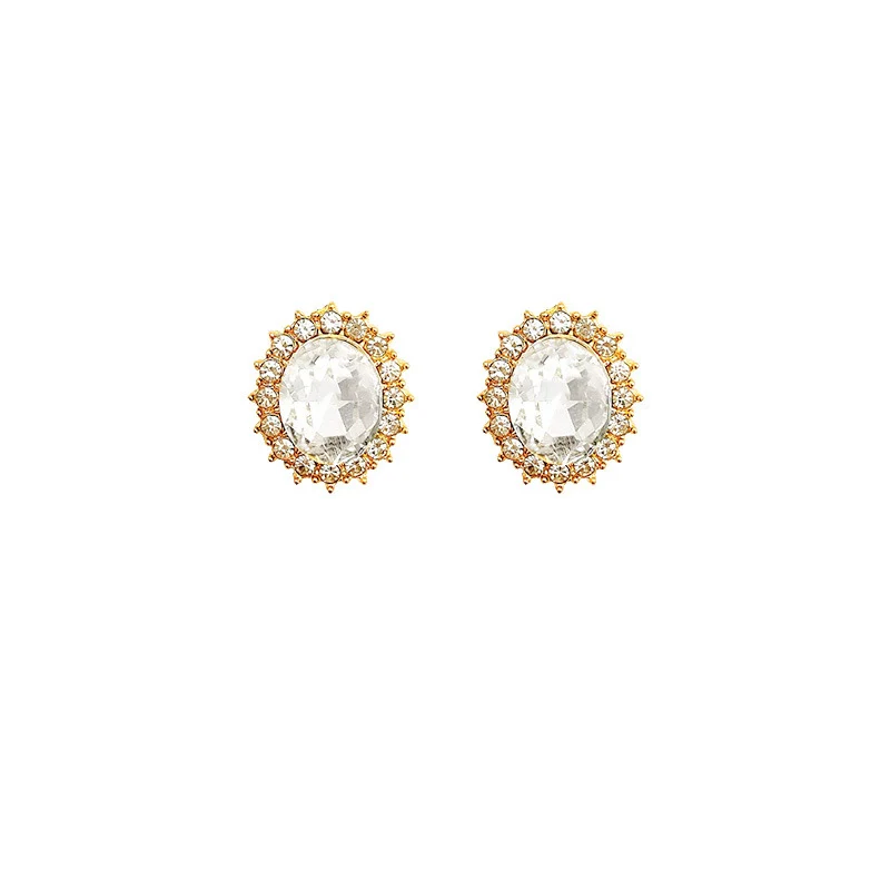 Alloy And 925 Silver Geometric Pigeon Egg Heart Earrings For Women Electroplated - Image 5
