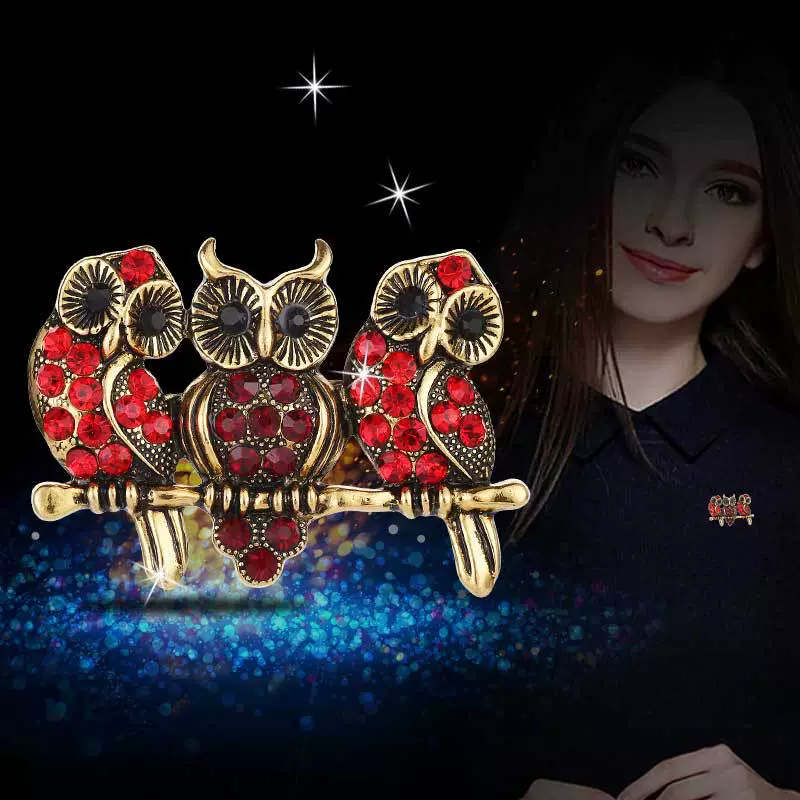 Alloy Animal Owl Fashion Brooch Electroplated For Clothing Accessories Unisex And Men's - Image 2