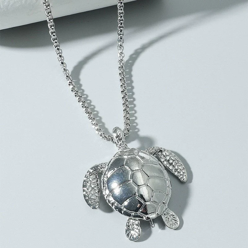 Alloy Animal Zodiac Turtle Pendant Necklace With Pearl Chain And Electroplating Treatment - Image 6