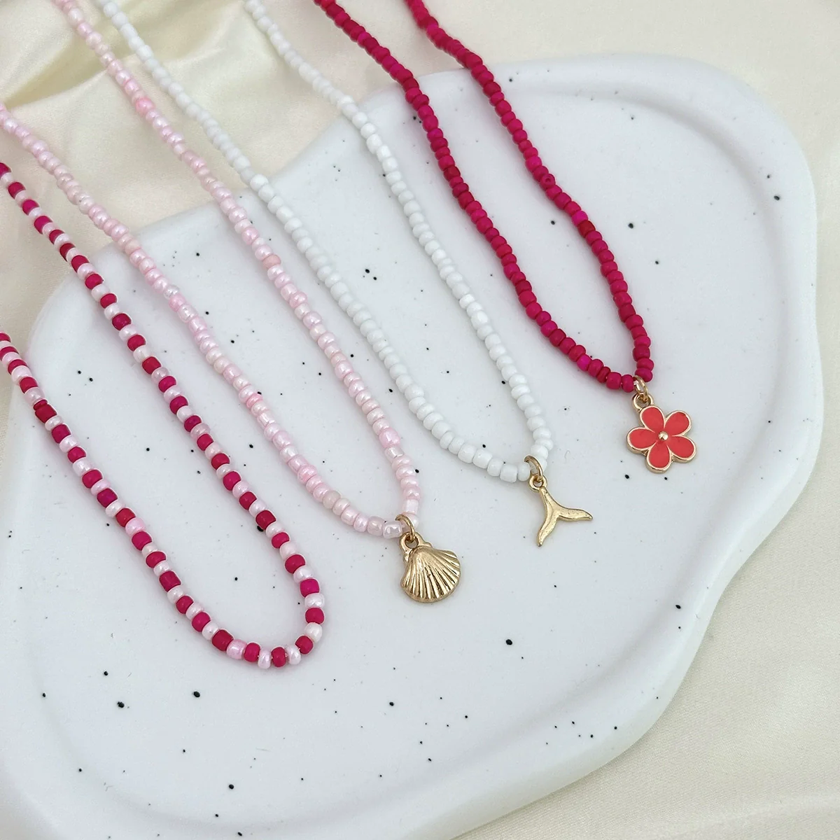 Alloy Animal Zodiac Vacation Style Starfish Fish Tail Scallop Shell Flower Necklace With Electroplating - Image 4