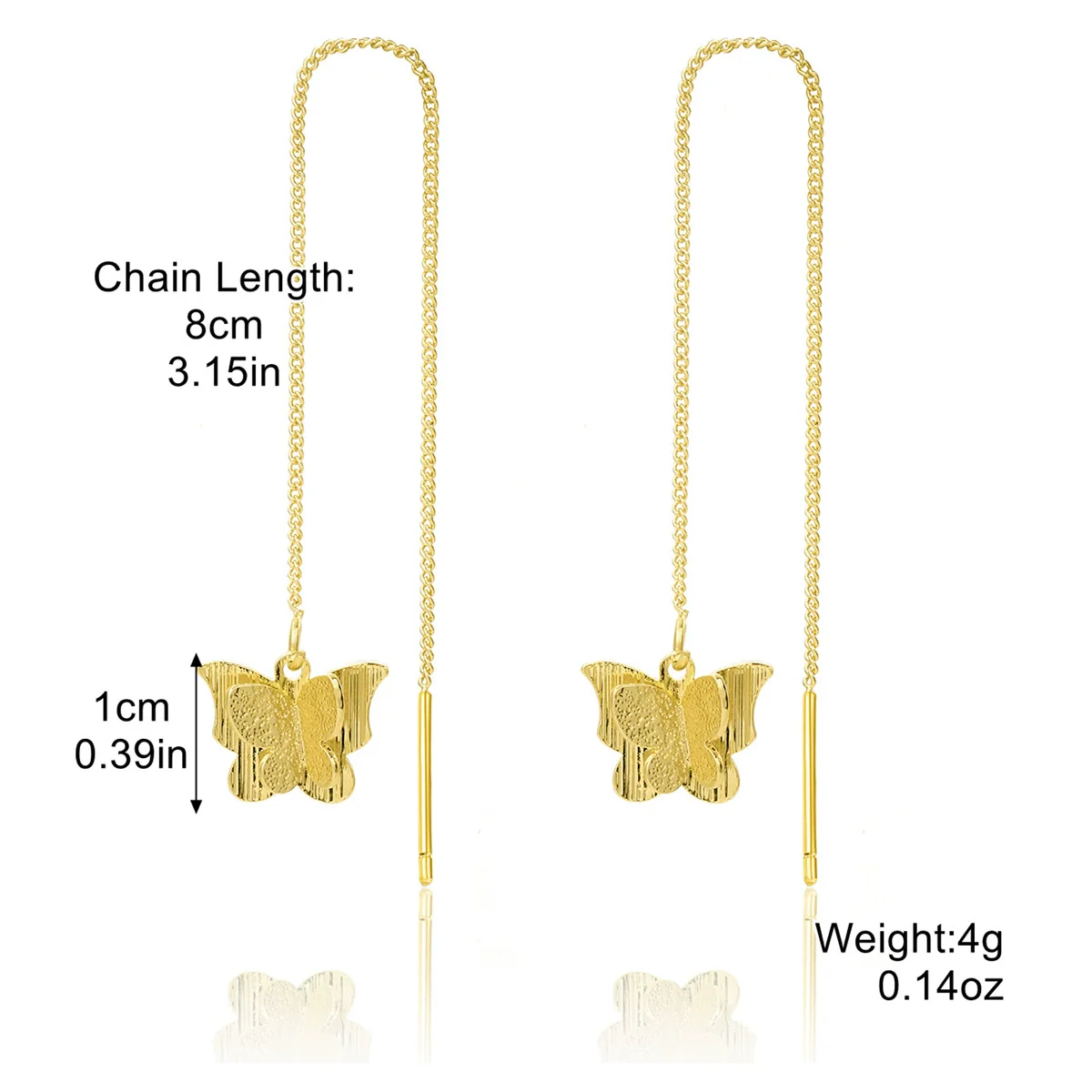 Alloy Animals Butterfly Electroplated Earrings - Image 7